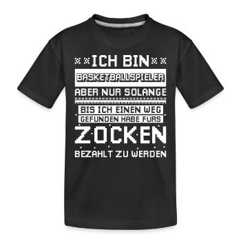 Basketball Gaming Gamer Basketballer Geschenkidee - Kinder Premium Bio T-Shirt - Schwarz - Vorne