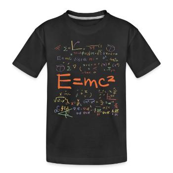 Physics and Math Formulas EMC2 - Kids' Premium Organic T-Shirt - black - Front