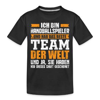Handball Team Geschenk - Kinder Premium Bio T-Shirt - Schwarz - Vorne