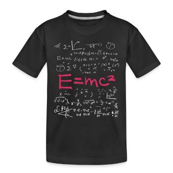 Physics and Math Formulas EMC2 - Kids' Premium Organic T-Shirt - black - Front
