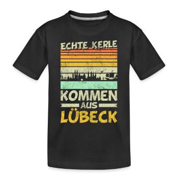 Lübeck | Lustige Männer Geschenke - Kinder Premium Bio T-Shirt - Schwarz - Vorne