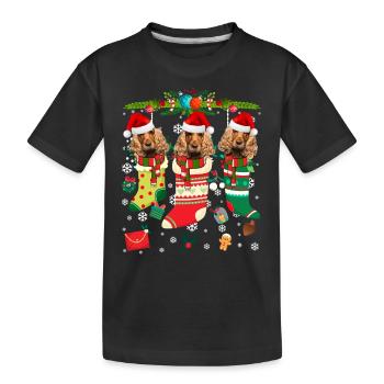 Ugly Christmas Sweater Cocker Spaniel Hund Edition - Kinder Premium Bio T-Shirt - Schwarz - Vorne