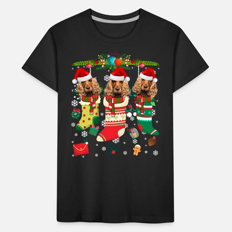Pull de Noël moche Cocker Spaniel Dog Edition T-shirt bio Premium Enfant