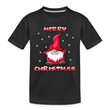 Merry Christmas Wichtel - Kinder Premium Bio T-Shirt - Schwarz - Vorne
