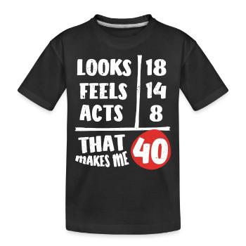 40e anniversaire, 40 ans - T-shirt bio Premium Enfant - noir - Devant