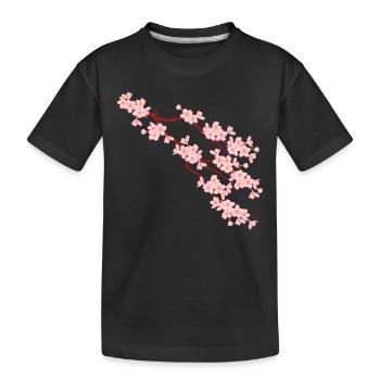 sakura - Kids' Premium Organic T-Shirt - black - Front