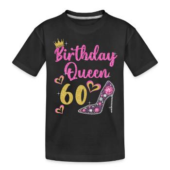 60th birthday Queen 60 years Sixty - Kids' Premium Organic T-Shirt - black - Front