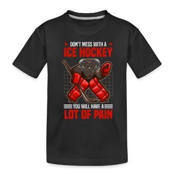 Eishockey Joueur de hockey sur glace Gardien de but - T-shirt bio Premium Enfant - noir - Devant