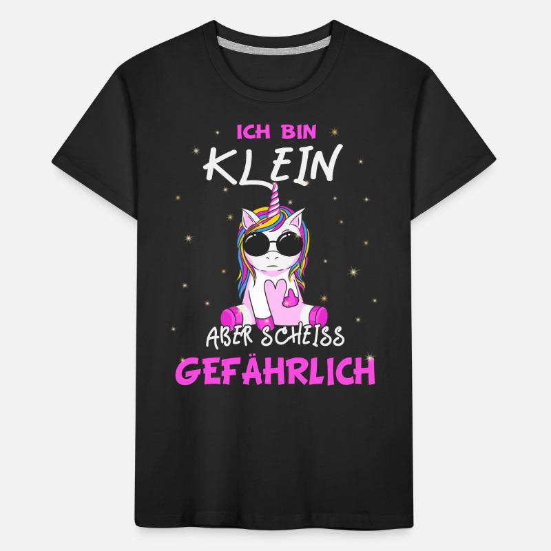 Ich bin klein aber scheiss gefährlich - Einhorn Kinder Premium Bio T-Shirt