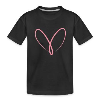 Cadeau Cœur Rose - T-shirt bio Premium Enfant - noir - Devant