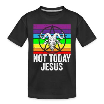 Satanism I Satanist I Satan Goat Rainbow I Not - Kids' Premium Organic T-Shirt - black - Front