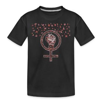 Féminisme Papillon Droits des femmes égaux - T-shirt bio Premium Enfant - noir - Devant