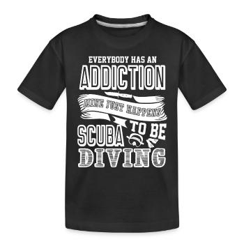 Scuba Diving Scuba Diving Addiction - Kids' Premium Organic T-Shirt - black - Front