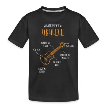 Anatomie Einer Ukulele - Kinder Premium Bio T-Shirt - Schwarz - Vorne