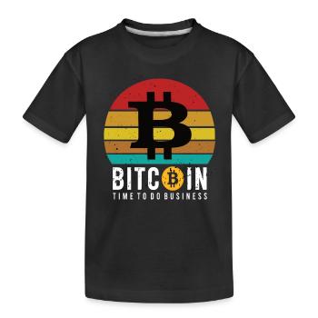 Bitcoin a le temps de faire des affaires - T-shirt bio Premium Enfant - noir - Devant