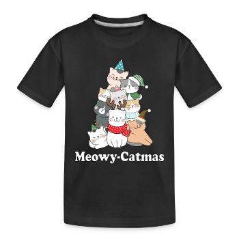 Mewoy-Catmas, Noël, Chat, Chat de Noël - T-shirt bio Premium Enfant - noir - Devant