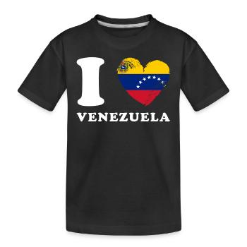 Ich liebe Venezuela - Kinder Premium Bio T-Shirt - Schwarz - Vorne