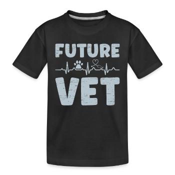 Future Vet for a Veterinarian Vet Tech - Kids' Premium Organic T-Shirt - black - Front