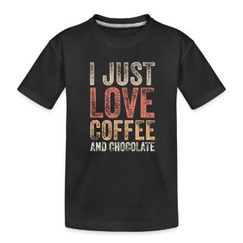 Chocolat et café - T-shirt bio Premium Enfant - noir - Devant