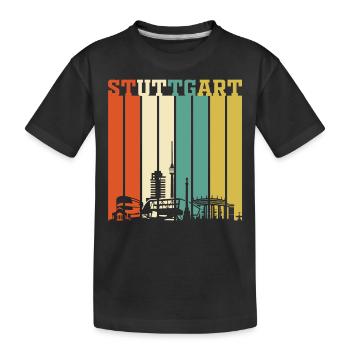 Stuttgart | Stuttgart Geschenk Skyline - Kinder Premium Bio T-Shirt - Schwarz - Vorne