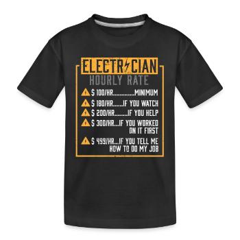 Electrician I Electrical Worker I Electrician - Kids' Premium Organic T-Shirt - black - Front
