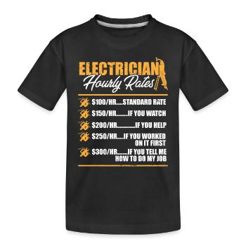 Electrician I Electrical Worker I Electrician - Kids' Premium Organic T-Shirt - black - Front