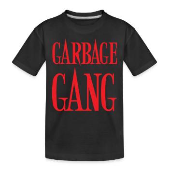 Garbage truck - Kids' Premium Organic T-Shirt - black - Front