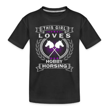 Cette fille adore Hobby Horsing - Hobby Horse - T-shirt bio Premium Enfant - noir - Devant
