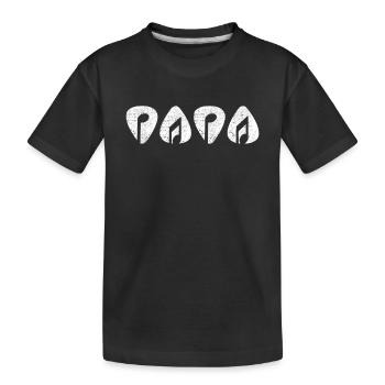 Gitarren Papa Musiker Noten Plektron Gitarrist - Kinder Premium Bio T-Shirt - Schwarz - Vorne