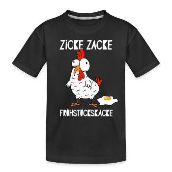 Hühnerhalter Hühnerstall Huhn Henne Frühstück Ei - Kinder Premium Bio T-Shirt - Schwarz - Vorne