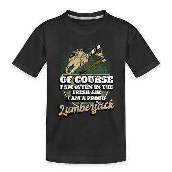 Motorsäge Förster Holzfäller - Kinder Premium Bio T-Shirt - Schwarz - Vorne