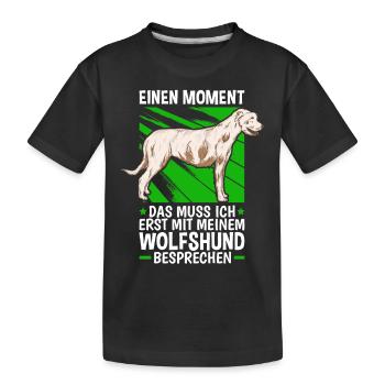 Mit meinem Wolfshund besprechen Irish Wolfhound - Kinder Premium Bio T-Shirt - Schwarz - Vorne