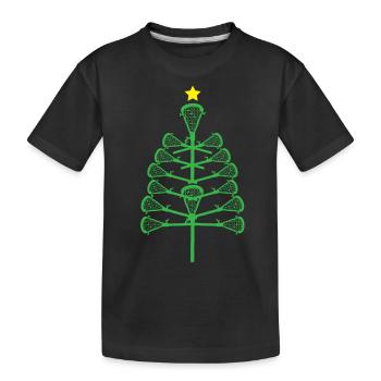 Lacrosse Weihnachtsbaum - Lacrosse Player - Kinder Premium Bio T-Shirt - Schwarz - Vorne