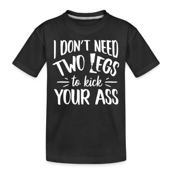 Beinamputierter Lustiger Humor - Kinder Premium Bio T-Shirt - Schwarz - Vorne
