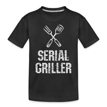 Seriengriller BBQ Grillprofi Grillbesteck - Kinder Premium Bio T-Shirt - Schwarz - Vorne