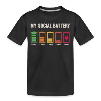 Meine Soziale Batterie Ist Niedrig - Kinder Premium Bio T-Shirt - Schwarz - Vorne