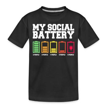 Meine Soziale Batterie Ist Niedrig - Kinder Premium Bio T-Shirt - Schwarz - Vorne