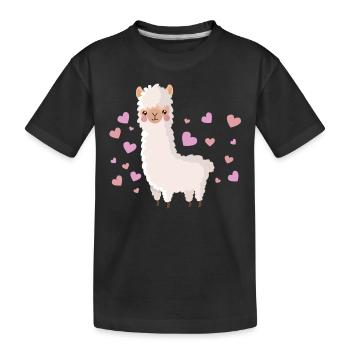 Llama Llama Love - Kids' Premium Organic T-Shirt - black - Front