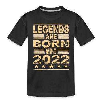 Legenden werden 2022 geboren - Kinder Premium Bio T-Shirt - Schwarz - Vorne