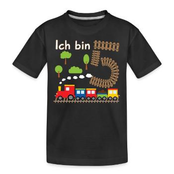 Junge Geburtstagsshirt 5 Jahre Geburtstag Zug - Kinder Premium Bio T-Shirt - Schwarz - Vorne