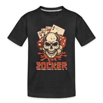 Poker Spiel Pokern Pokerkarten Zocker Pokerspieler - Kinder Premium Bio T-Shirt - Schwarz - Vorne