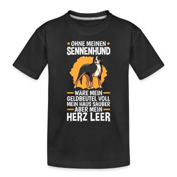 Sennenhund Herz leer Schweizer Sennenhund - Kinder Premium Bio T-Shirt - Schwarz - Vorne