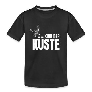 Kind der Küste mit Möwe für Kinder der Küste - Kinder Premium Bio T-Shirt - Schwarz - Vorne