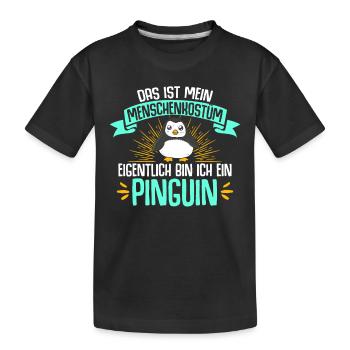 Eigentlich Bin Ich Ein Pinguin Geschenk Eis Vogel - Kinder Premium Bio T-Shirt - Schwarz - Vorne