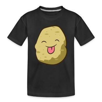 Potato - sticks out tongue - Kids' Premium Organic T-Shirt - black - Front