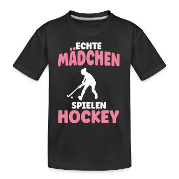 Hockeyspielerin Feldhockey Hockey Geschenk - Kinder Premium Bio T-Shirt - Schwarz - Vorne