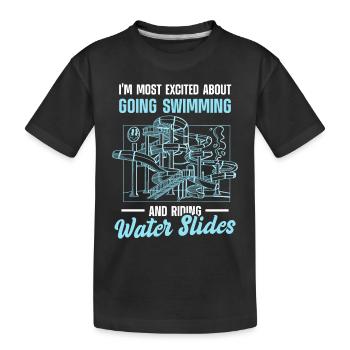 Toboggan aquatique Piscine extérieure Toboggans - T-shirt bio Premium Enfant - noir - Devant