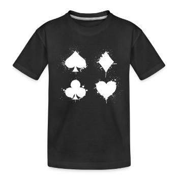 Poker Spieler Casino Poker Karten Pokerspieler - Kinder Premium Bio T-Shirt - Schwarz - Vorne