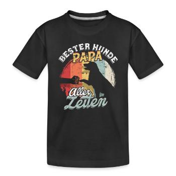 Bester Hunde Papa Aller Zeiten Hundepapa Geschenk - Kinder Premium Bio T-Shirt - Schwarz - Vorne