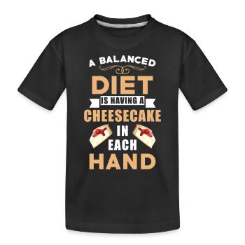 Cheesecake Diet - Kids' Premium Organic T-Shirt - black - Front